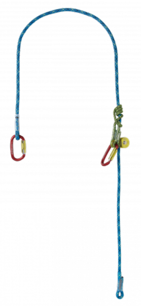 Longe textile Flexbee avec nœud autobloquant Phoenix 8mm, poulie et 2 mousquetons Axxis TL - EN 358 4 m